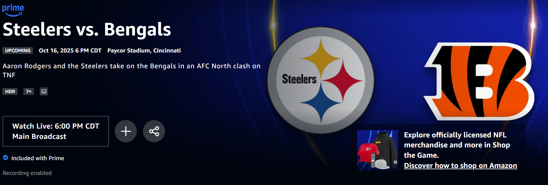 Prime Video app ready to stream Thursday Night Football